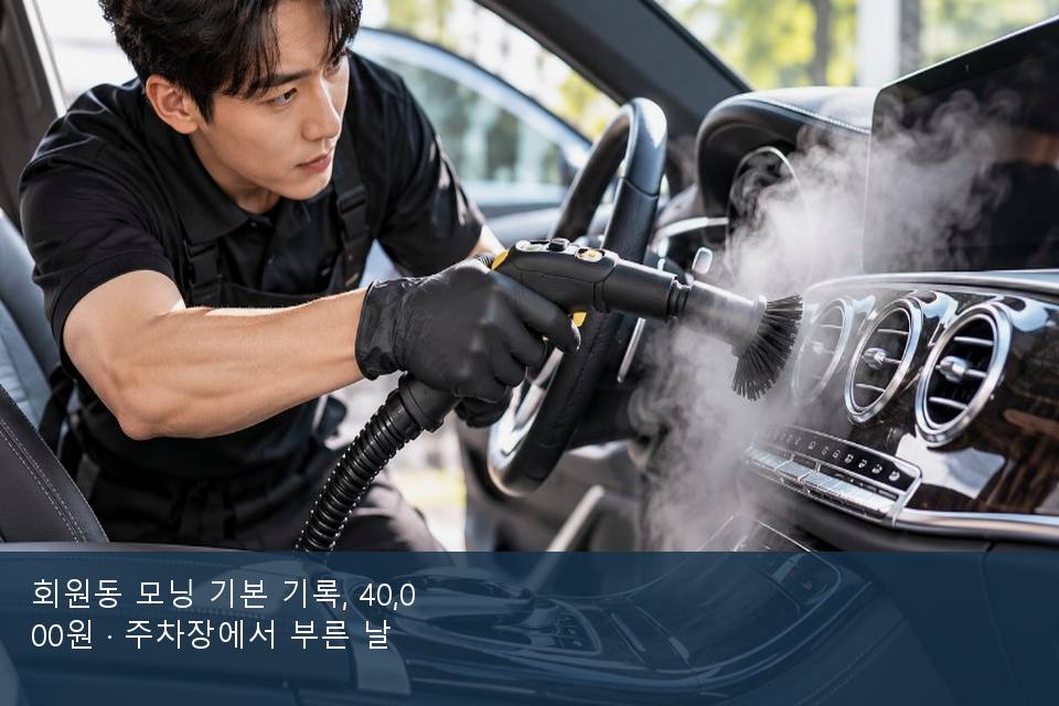 회원동 모닝 기본 기록, 40,000원 · 주차장에서 부른 날
