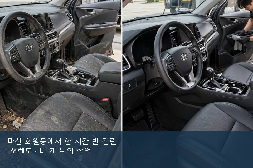 마산 회원동에서 한 시간 반 걸린 쏘렌토 · 비 갠 뒤의 작업