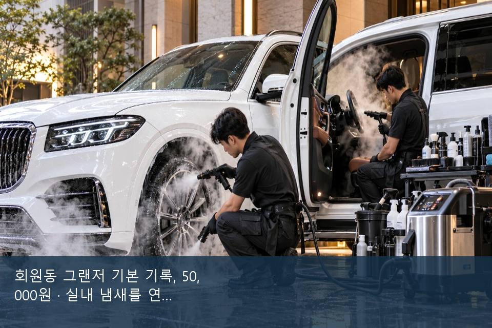 회원동 그랜저 기본 기록, 50,000원 · 실내 냄새를 연 기록