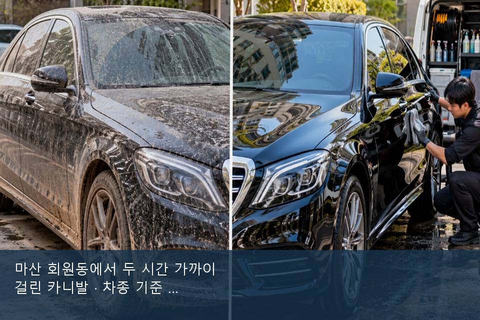 마산 회원동에서 두 시간 가까이 걸린 카니발 · 차종 기준 금액